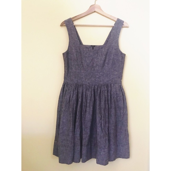 Vaute Couture Brown Linen Skater Dress (M) - Picture 1 of 2